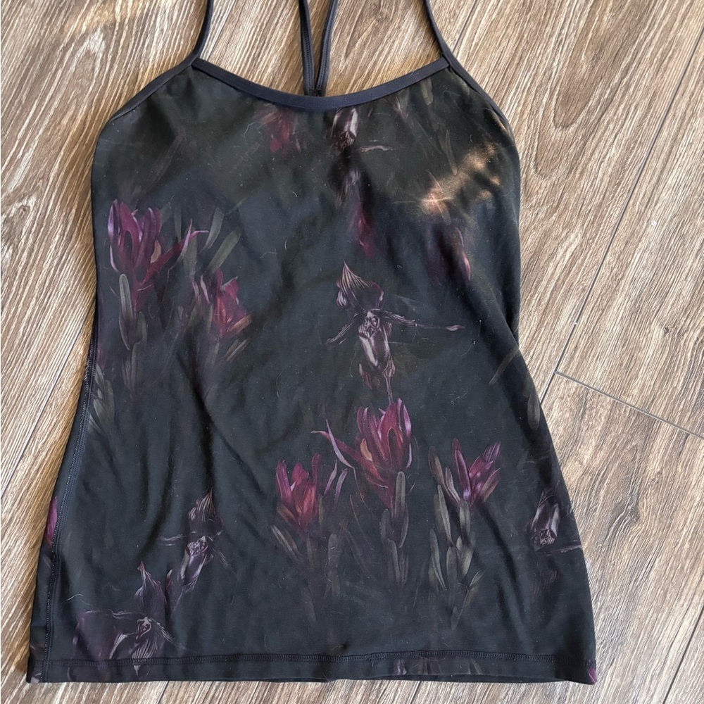 Floral Black and Purple lululemon Top